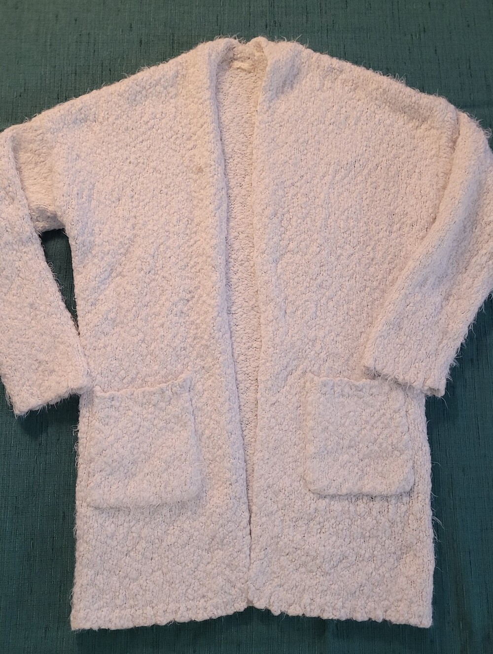 Alter'd States Cozy Women’s Open-Front Bouclé Cardigan - Cream.